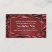 Elegante Burgundy Fluwelen Witte Frame Make-up Art Kortingskaartje (Achterkant)