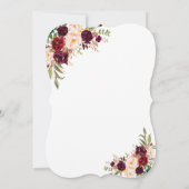 Elegante Burgundy Marsala Bloemige Brunch & Mousse Kaart (Achterkant)