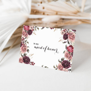 Elegante Burgundy Zomer Getuige Dank Je Bedankkaart