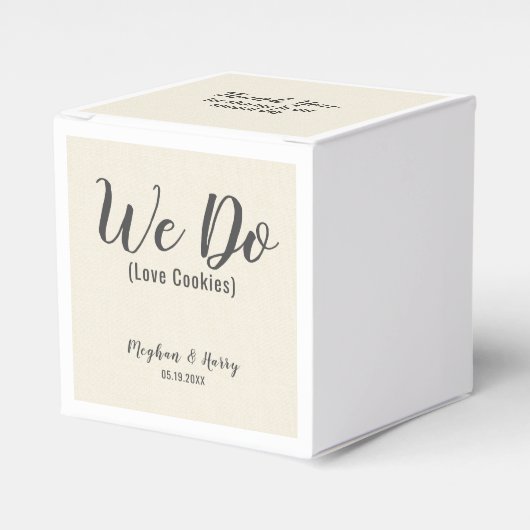 Elegante Burlap Wij houden van aangepaste cookies Bedankdoosjes (Voorkant Zijde)