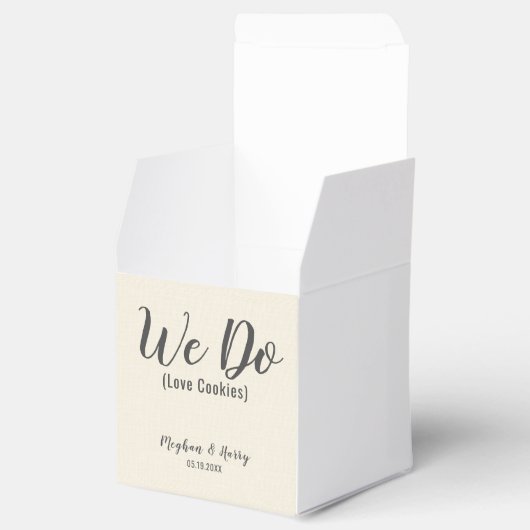 Elegante Burlap Wij houden van aangepaste cookies Bedankdoosjes (Geopend)