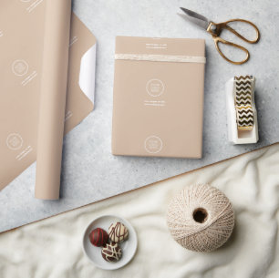 Elegante business Lichtbruine retail logo Cadeaupapier