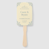 Elegante Butter Yellow Vintage Wedding Program Fan Handwaaier (Voorkant)
