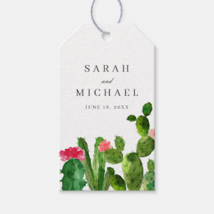 Elegante cactus tuin   Bruiloft Cadeaulabel