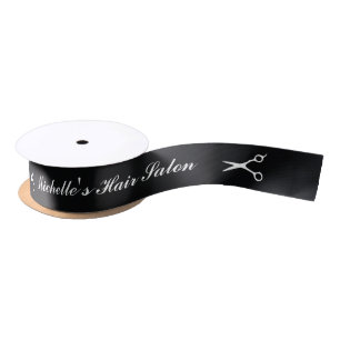 Elegante cadeau lint voor kapsalon met logo van sc