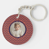 Elegante cadeaus voor vader streeppatroon sleutelhanger (Achterkant)