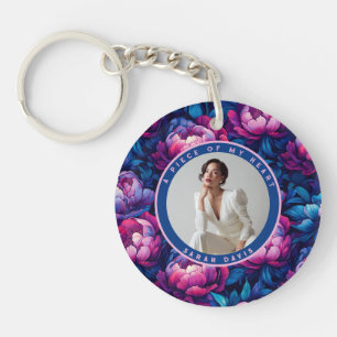 Elegante cadeaus voor vrouwen met pioenrozen bloem sleutelhanger