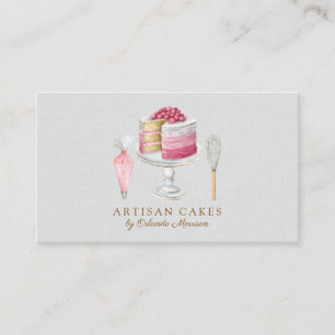 Elegante Cake Bakery Waterverf Cake Visitekaartje