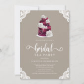 Elegante Cake Bruids Tea Party Uitnodiging (Voorkant)