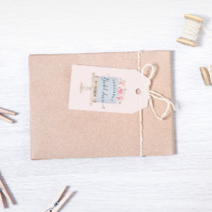 Elegante cake pastelschrift lettertype bruidsshowe cadeaulabel