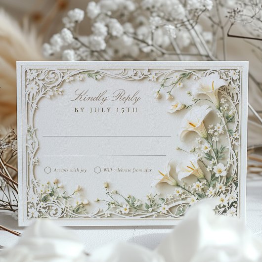 Elégante Calla Lily Wedding Carte RSVP
