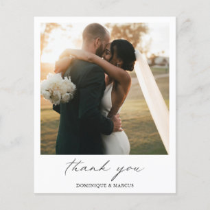 Elegante Calligrafie Budget Huwelijks Dankkaart