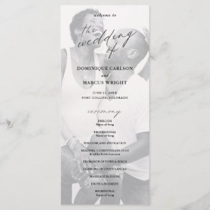 Elegante Calligrafie Foto Moderne Trouwdag Programma