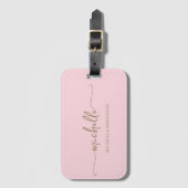 Elegante Calligrafie Gouden Script Monogram Naam R Bagagelabel (Voorkant (verticaal))