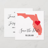 Elegante Calligrafie Koraal Florida Save the Date (Voorkant / Achterkant)