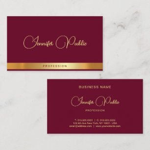 Elegante Calligrafie Script Naam Goud Tekst Robijn Visitekaartje