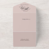 elegante calligrafiesblush (geen ENV nodig) All In One Uitnodiging (Buitenkant)