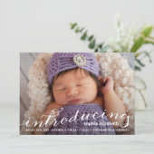 Élégante calligraphie 1-Photo Faire-part de naissa (Debout devant)