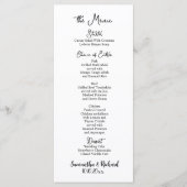 Élégante calligraphie 4x9" Menu Mariage Table (Devant)
