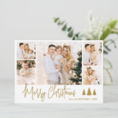 Élégante calligraphie 5 Photo Collage Carte de Noë (Debout devant)