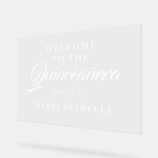 Élégante calligraphie Accueil Quinceanera Party Si (Angle)