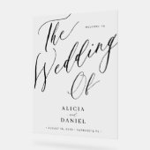 Elégante calligraphie acrylique mariage signe de b (Angle)