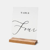 Élégante calligraphie Acrylique Numéro de la table (Angle)
