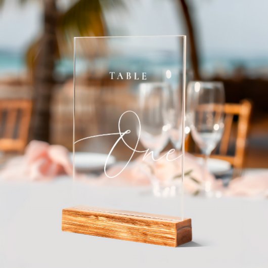 Élégante calligraphie Acrylique Numéro de la table