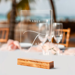 Élégante calligraphie Acrylique Numéro de la table