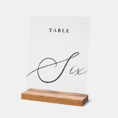 Élégante calligraphie Acrylique Numéro de table Si (Angle)