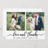 Élégante calligraphie Aimer Merci Mariage 2 Photo (Devant / Derrière)