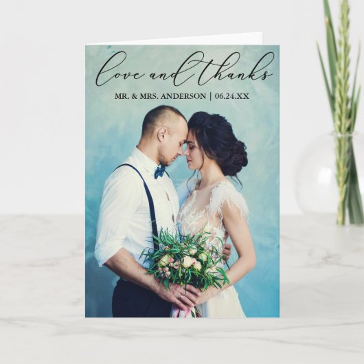 Élégante calligraphie Aimer Merci photo Pold (Devant)