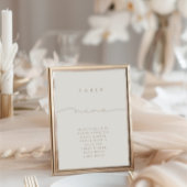 Élégante calligraphie Beige Neuf Numéro de table