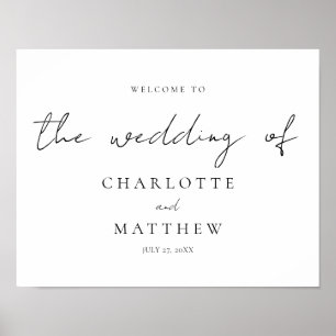 Élégante calligraphie Bienvenue Poster Mariage