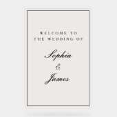 Élégante calligraphie Black Frame Welcome Mariage (Recto)