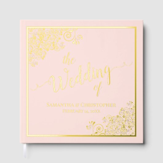 Élégante calligraphie Blush Pink & Gold Mariage (Recto)