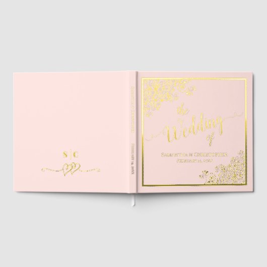 Élégante calligraphie Blush Pink & Gold Mariage (Complet)