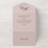 élégante calligraphie blush tout en une invitation (Dehors)