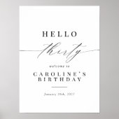 Élégante calligraphie Bonjour 30 Affiche de bienve (Devant)