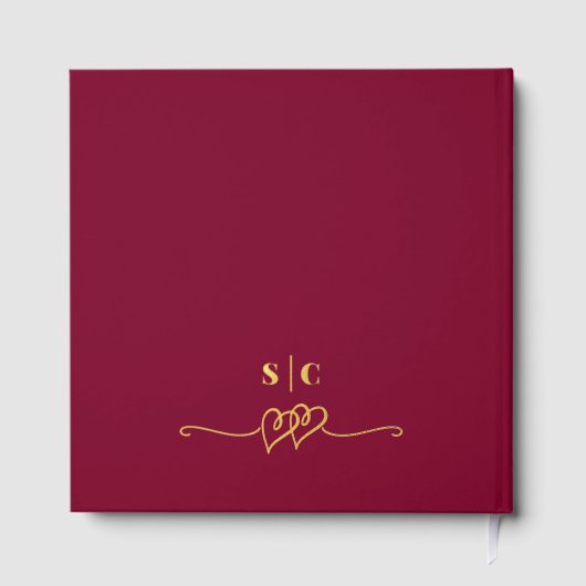 Élégante calligraphie Bourgogne & Mariage Gold Foi (Verso)