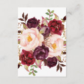 Élégante calligraphie carte de réception florale d (Dos)