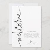 Élégante calligraphie | Carte de sac de bienvenue  (Devant)