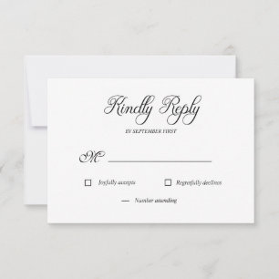 Élégante Calligraphie ♥ Carte RSVP