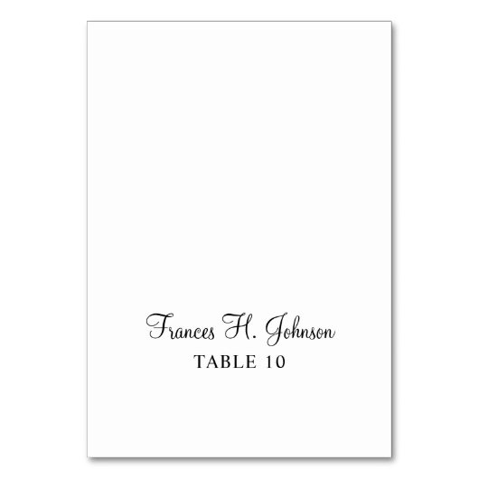Élégante calligraphie Cartes de Place individuelle (Par défaut)
