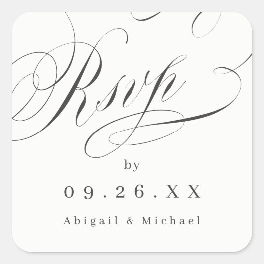Élégante calligraphie classique autocollants vinta (Devant)