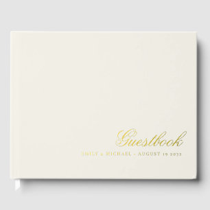 Élégante Calligraphie Crème Blanc Or Mariage à hui