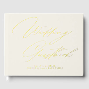 Élégante Calligraphie Crème Blanc Or Mariage à hui
