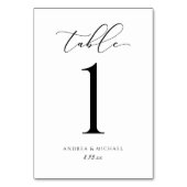 Élégante calligraphie de mariage Numéro de table d (Dos)