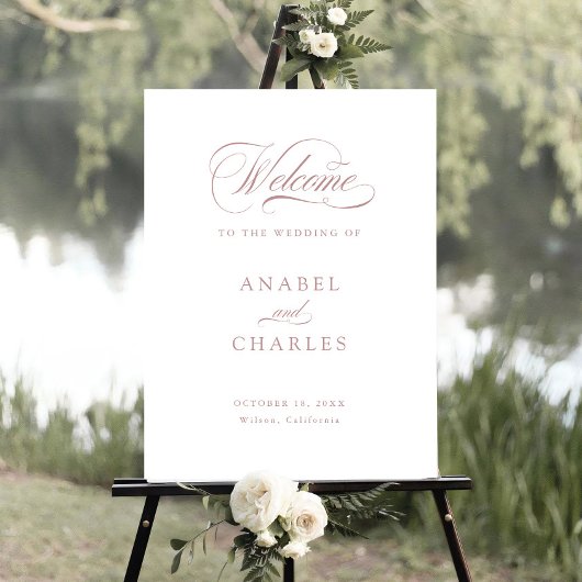 Élégante calligraphie de script Affiche de bienven