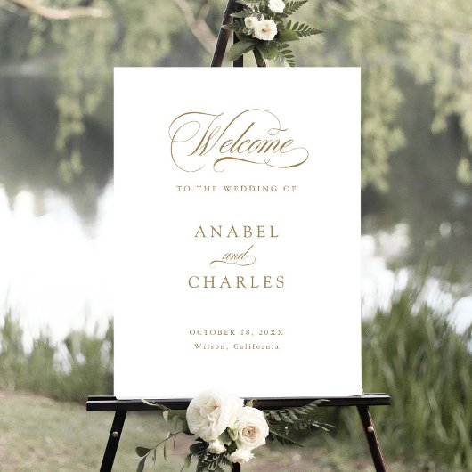 Élégante calligraphie de script Affiche de bienven